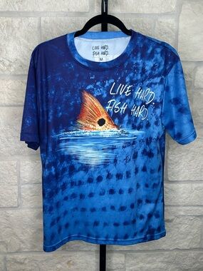 Men’s Size Medium Reel it up Fishing Shirt Short Sleeves